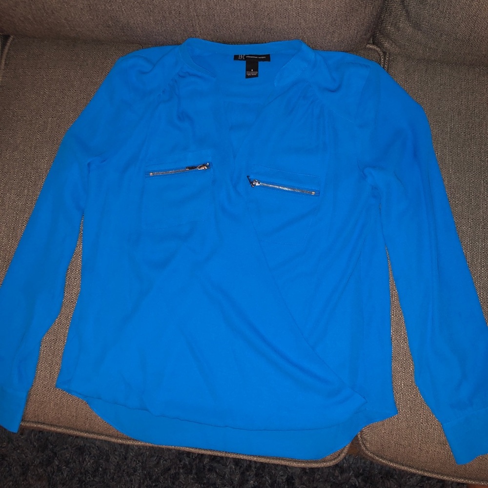 Blue long sleeve blouse